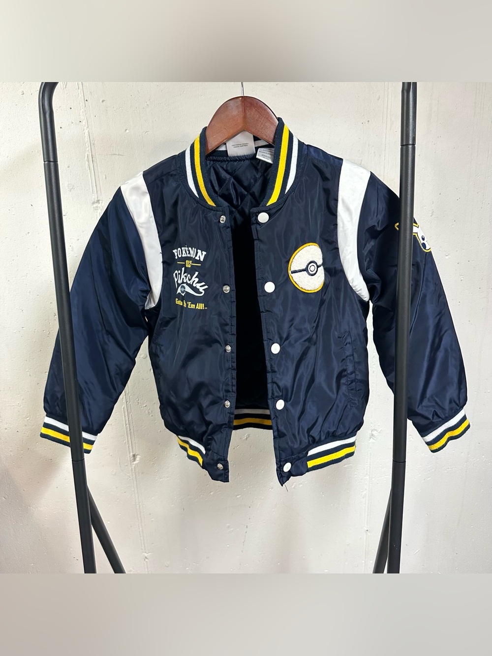 Pokémon Varsity Jacket Small Kids Navy Pikachu Gotta Catch Them All